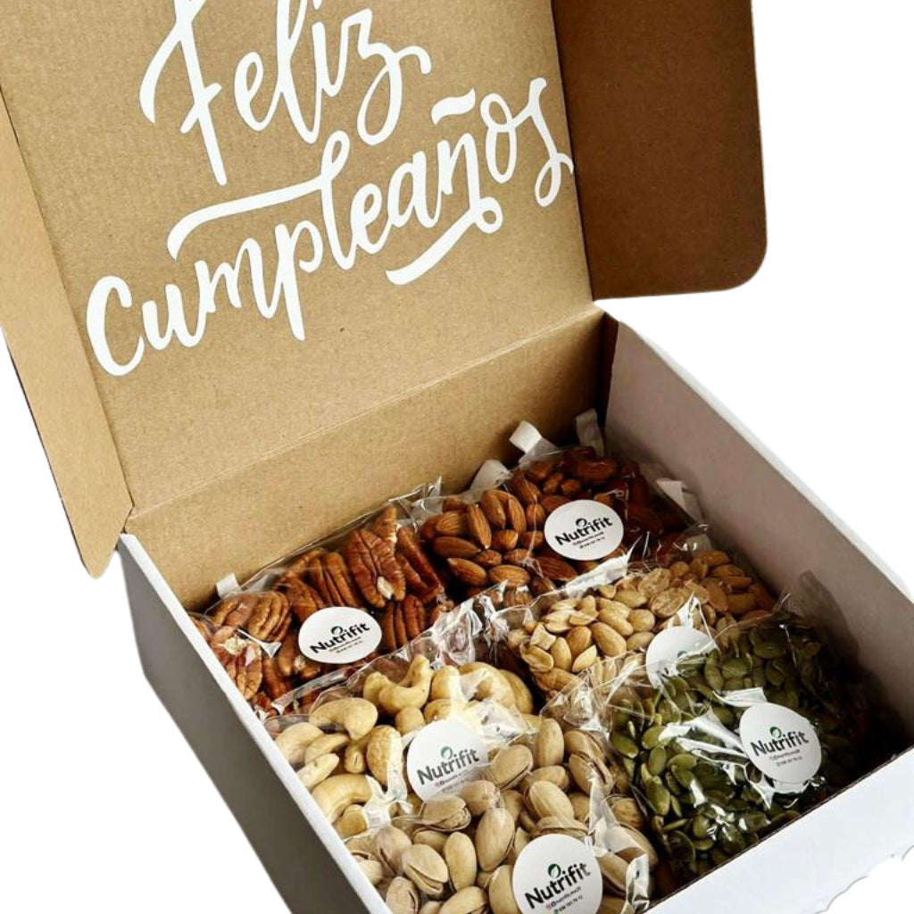 Caja Feliz Cumpleaños Frutos Secos y Semillas