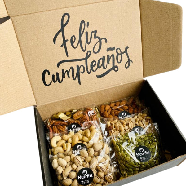 Caja Feliz Cumpleaños Frutos Secos y Semillas