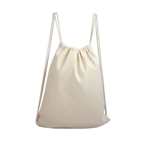 Mochila Morral de Algodón Color Beige