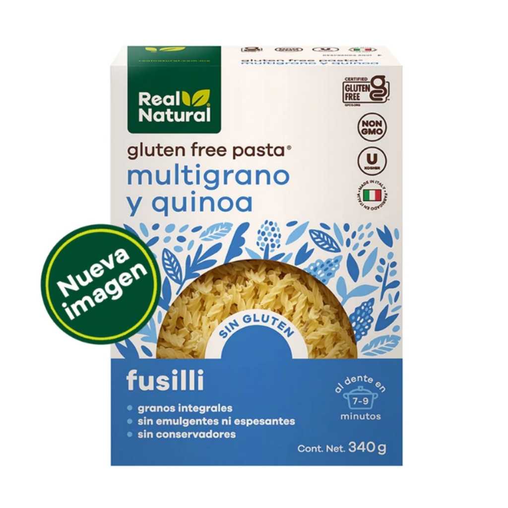 Pasta Fusilli de Quinoa y Multigrano Sin Gluten Real Natural 340 g